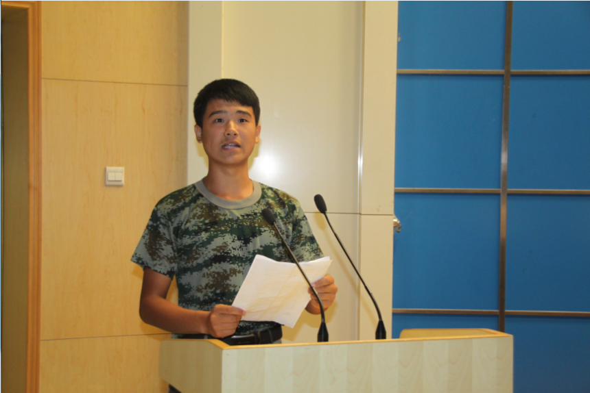 新生代表汽检1603班马何宁同学发言